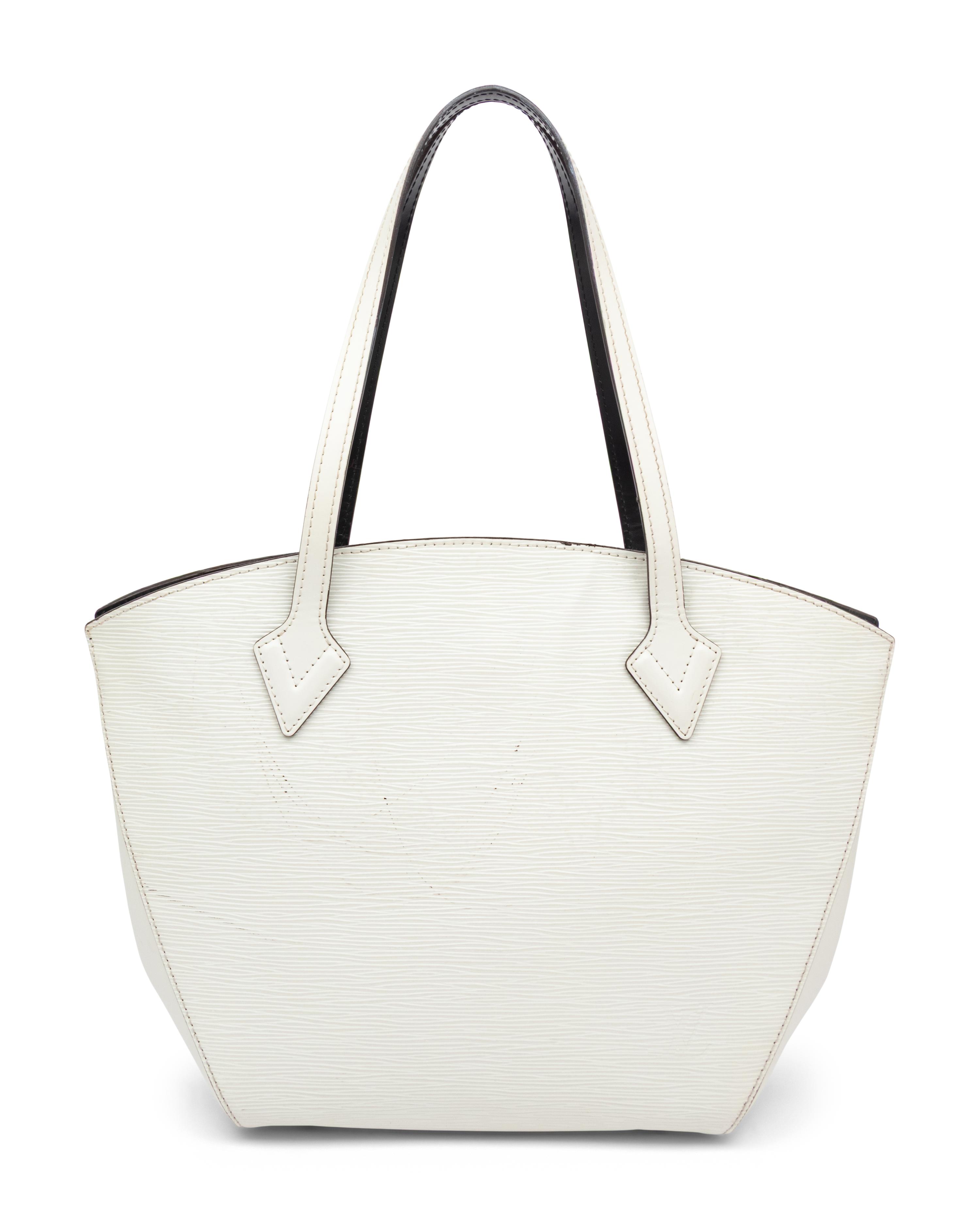 LOUIS VUITTON, WHITE EPI SAINT JACQUES PM TOTE