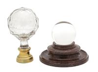 A Faceted Crystal A Boule d Escalier Height of taller 9 1/2 inches.