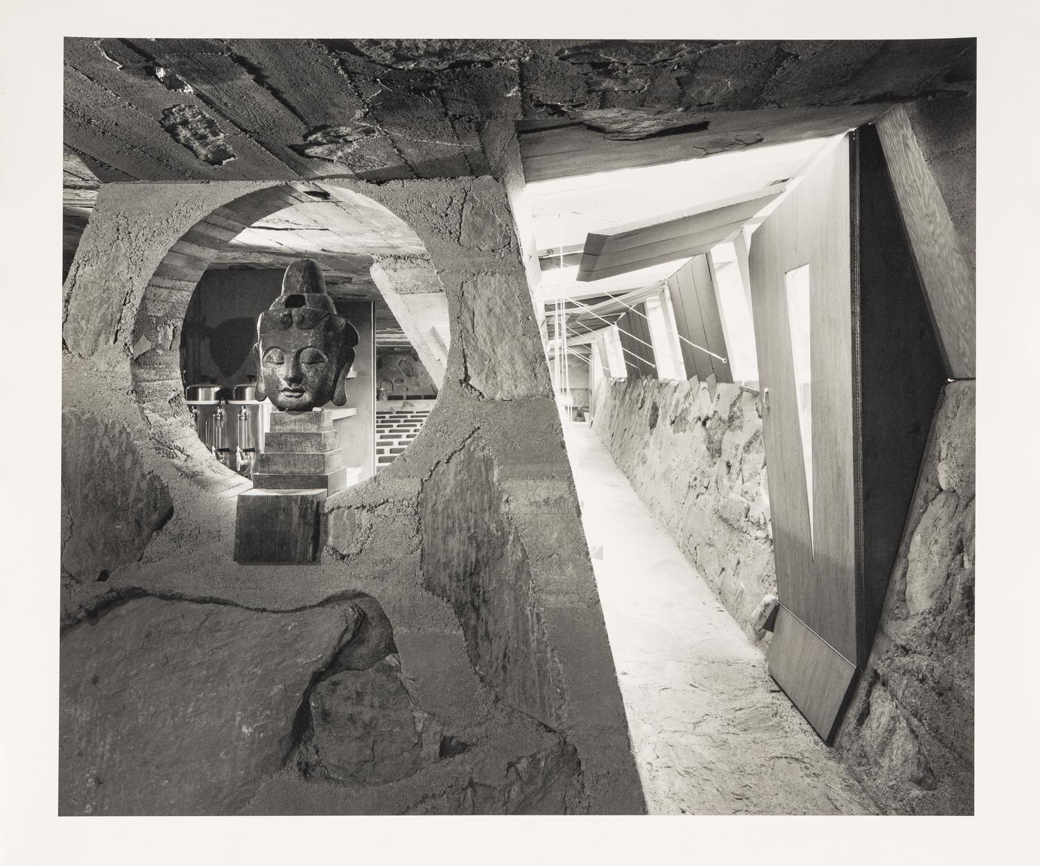 Ezra Stoller (1915-2004) Cabaret theatre hall with bust, Taliesin West (Frank Lloyd Wright,) 1951