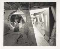 Ezra Stoller (1915-2004) Cabaret theatre hall with bust, Taliesin West (Frank Lloyd Wright,) 1951