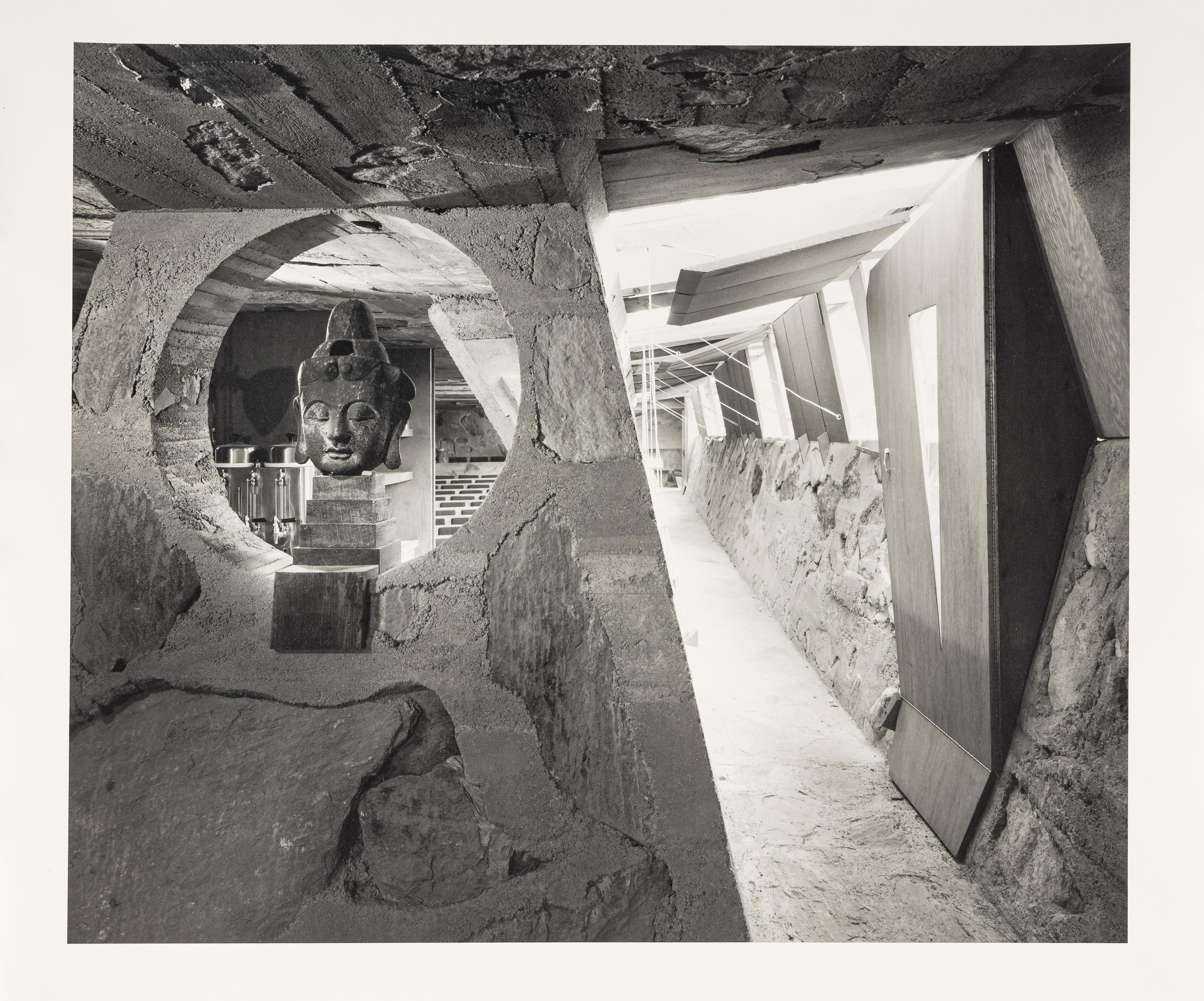 Ezra Stoller (1915-2004) Cabaret theatre hall with bust, Taliesin West (Frank Lloyd Wright,) 1951