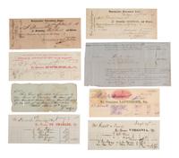 [TRANSPORTATION - SHIPS]. Collection of Trans-Atlantic mail, steamship freight bills. and checks.