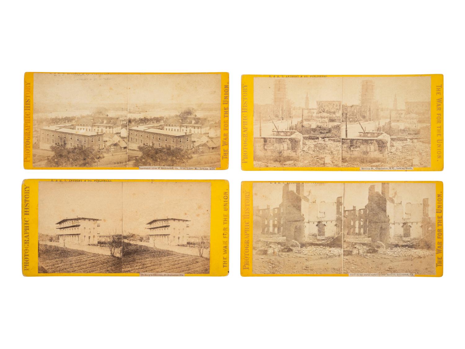 [CIVIL WAR]. 15 stereoviews ft. ruins, important buildings & locales during and just after the war.