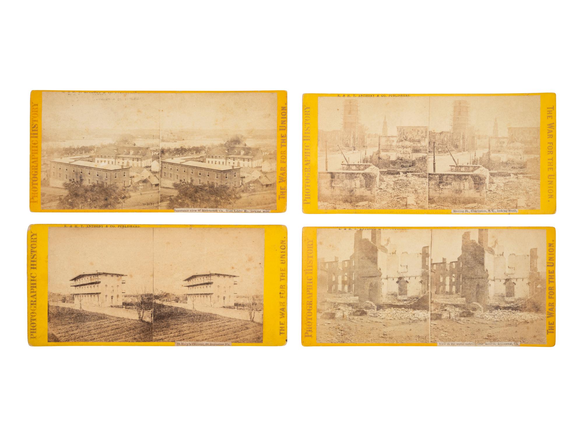 [CIVIL WAR]. 15 stereoviews ft. ruins, important buildings & locales during and just after the war.