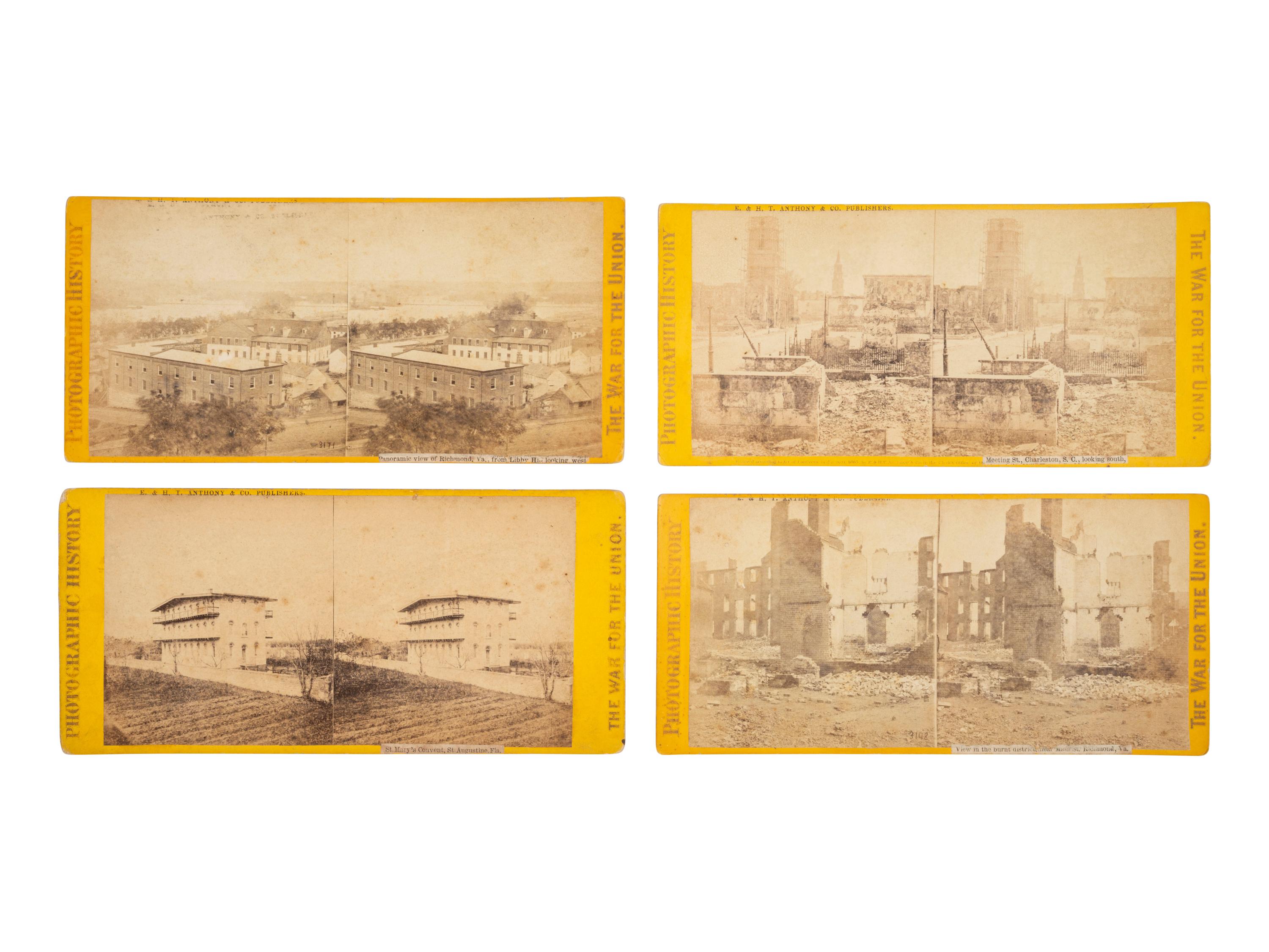[CIVIL WAR]. 15 stereoviews ft. ruins, important buildings & locales during and just after the war.