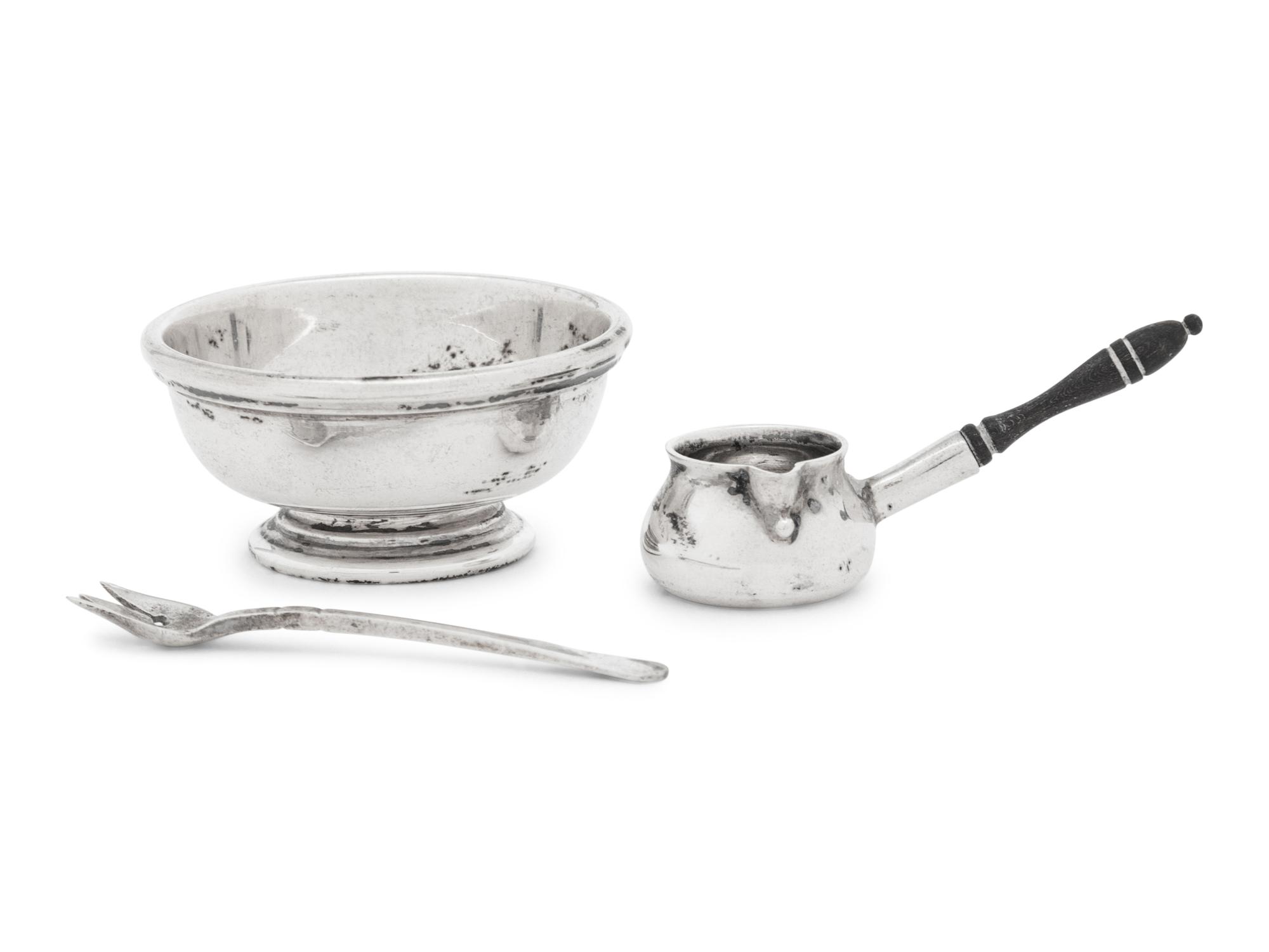 A Group of American Silver Miniature Table Articles