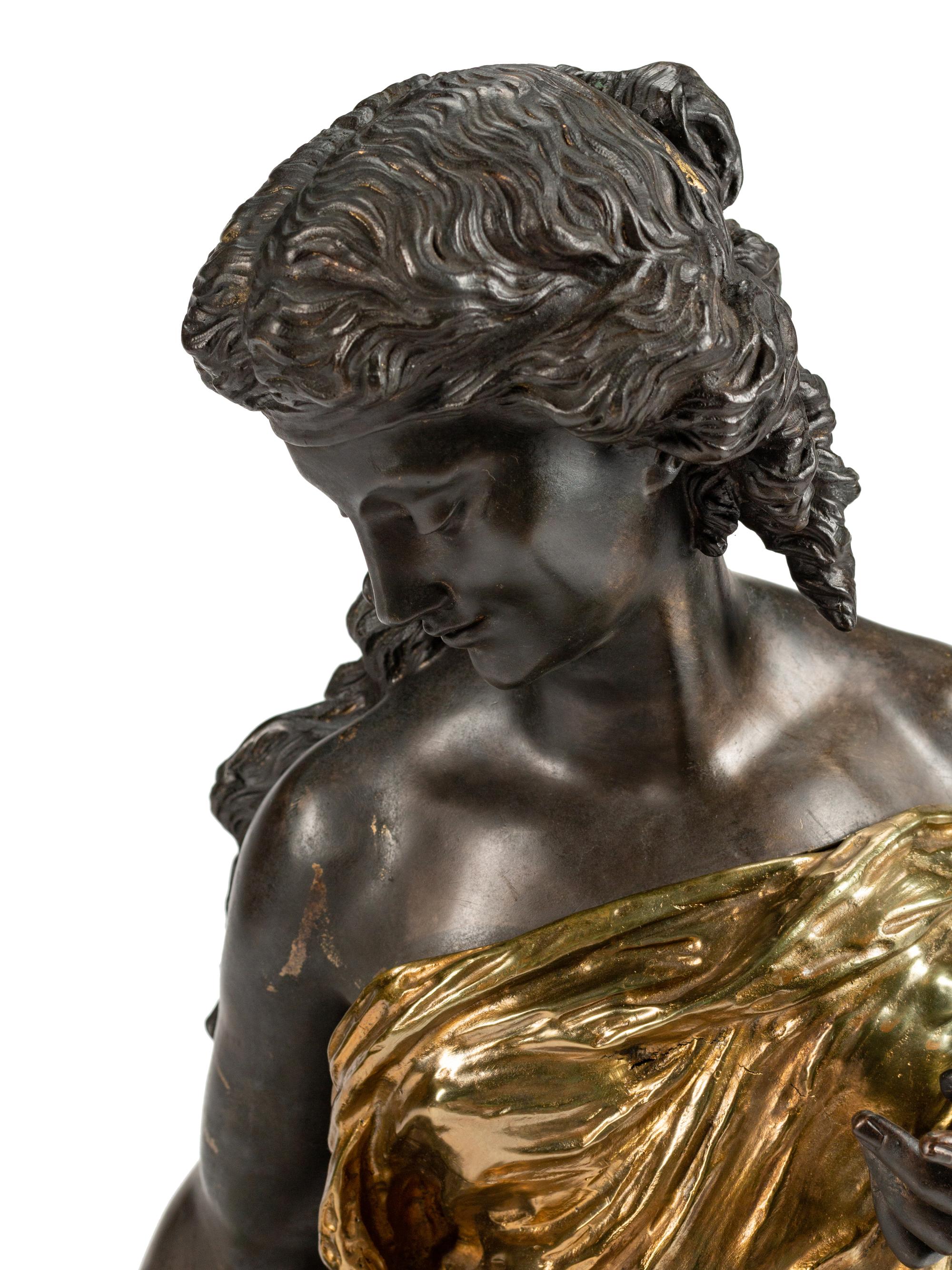 A Parcel-Gilt and Patinated Bronze Large Figural Group — AFTER MOREAU, 20TH CENTURY