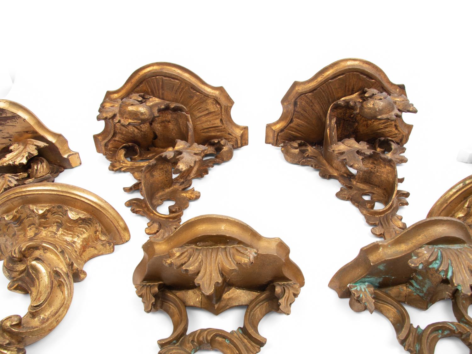 Four Pairs of Giltwood Wall Brackets