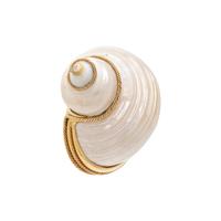 D.K. MALTIN, YELLOW GOLD AND SHELL BROOCH