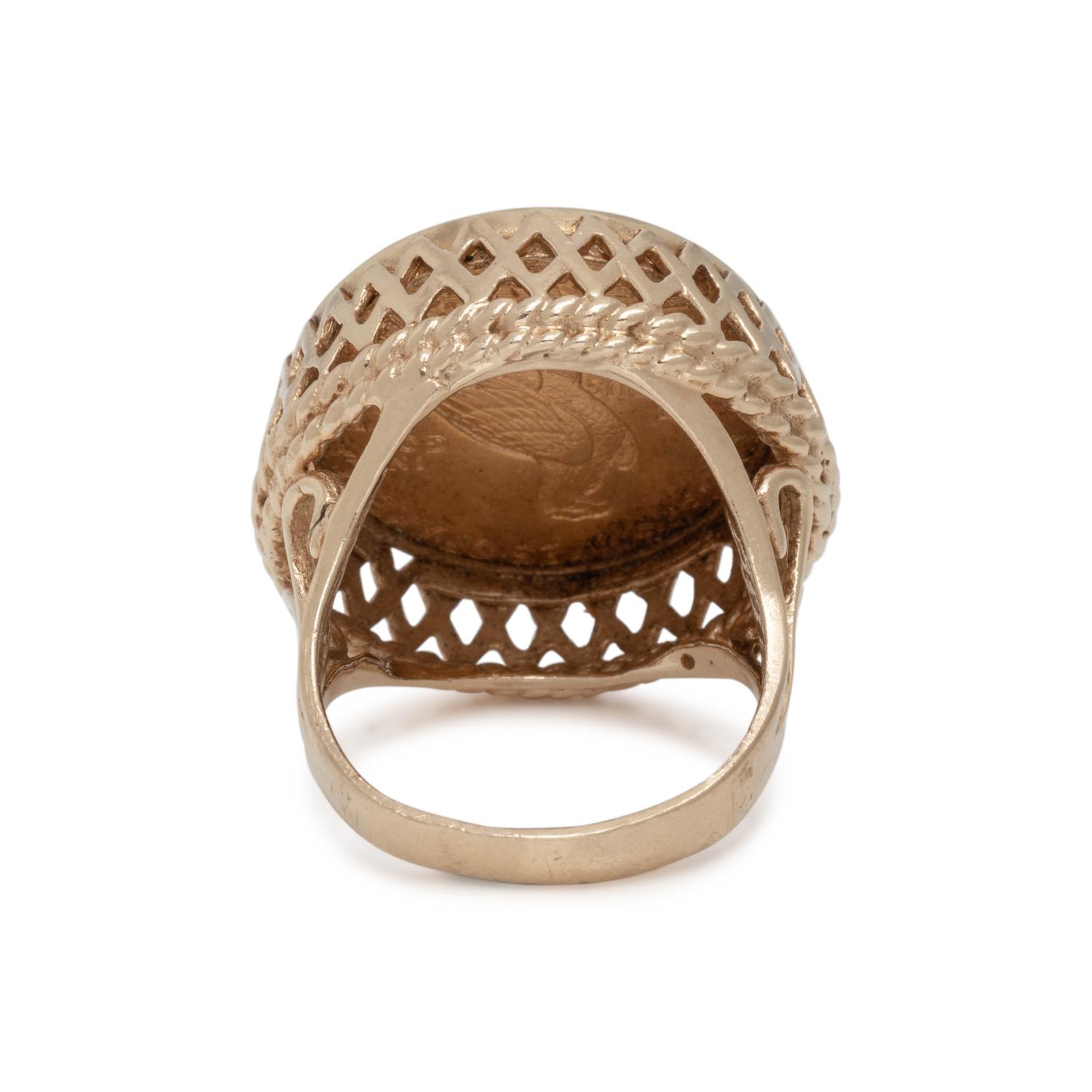 YELLOW GOLD AND COIN RING