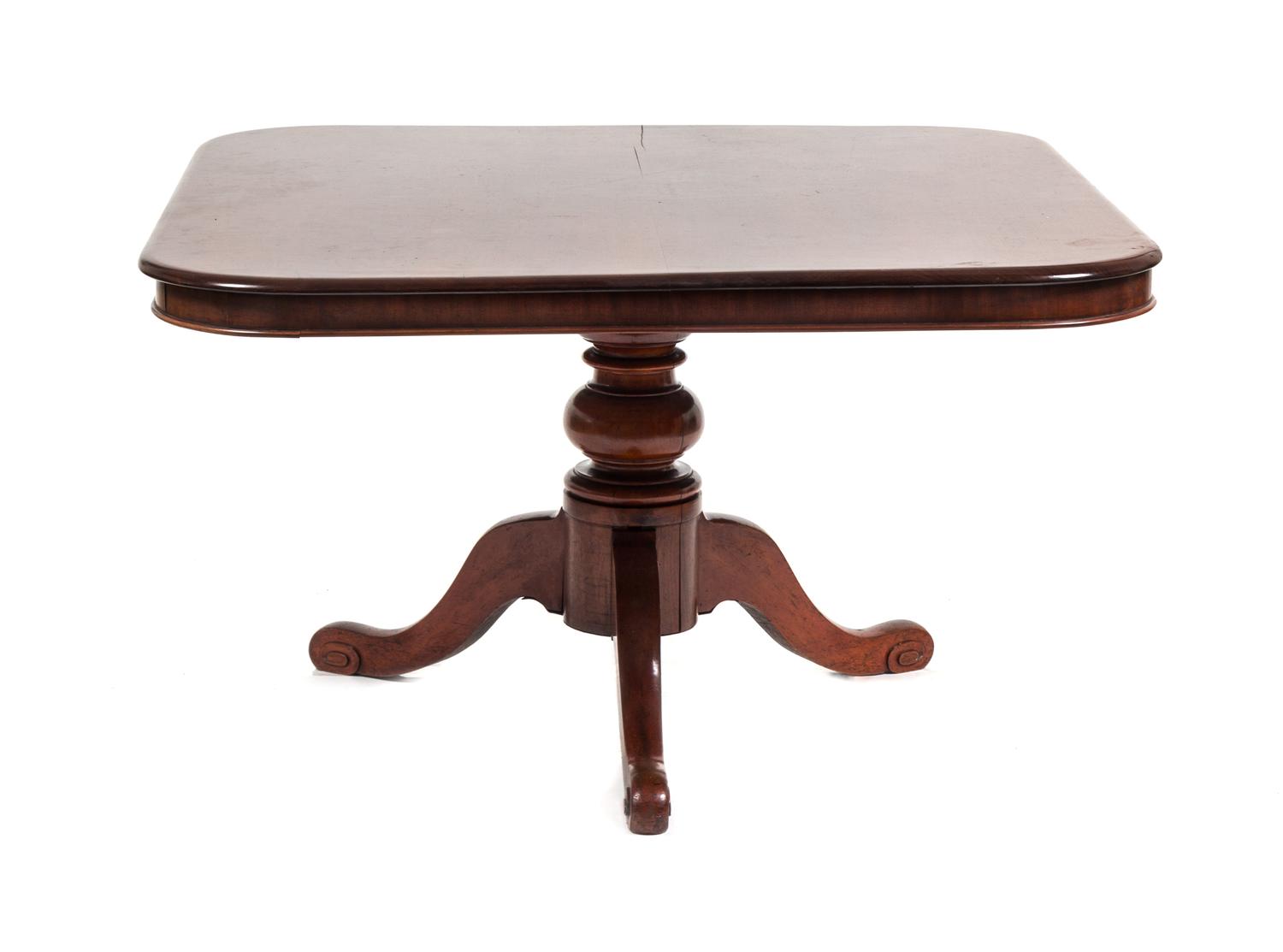 A Georgian Style Mahogany Breakfast Table Height 29 x width 53 x depth 48 1/2 inches. — 20TH CENTURY