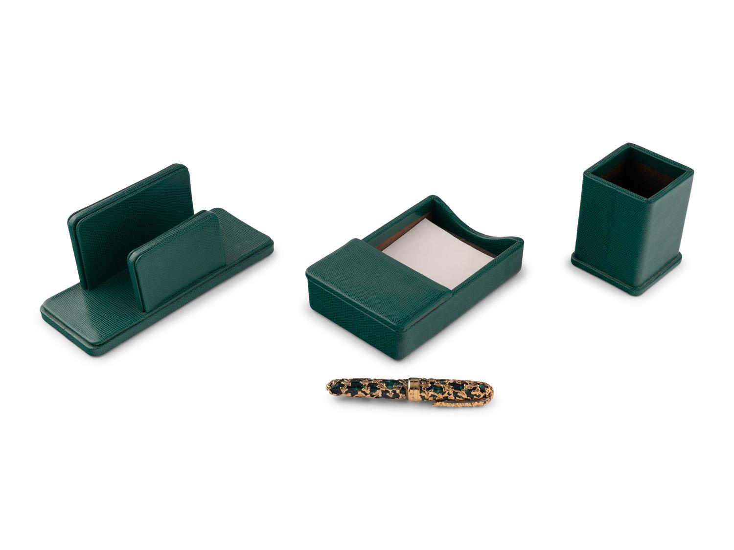 Secretary Madeleine Albright's Green Embossed Leather Desk Set and a Jean Pierre-Lepine Limited Edition Hédéra Fountain Pen