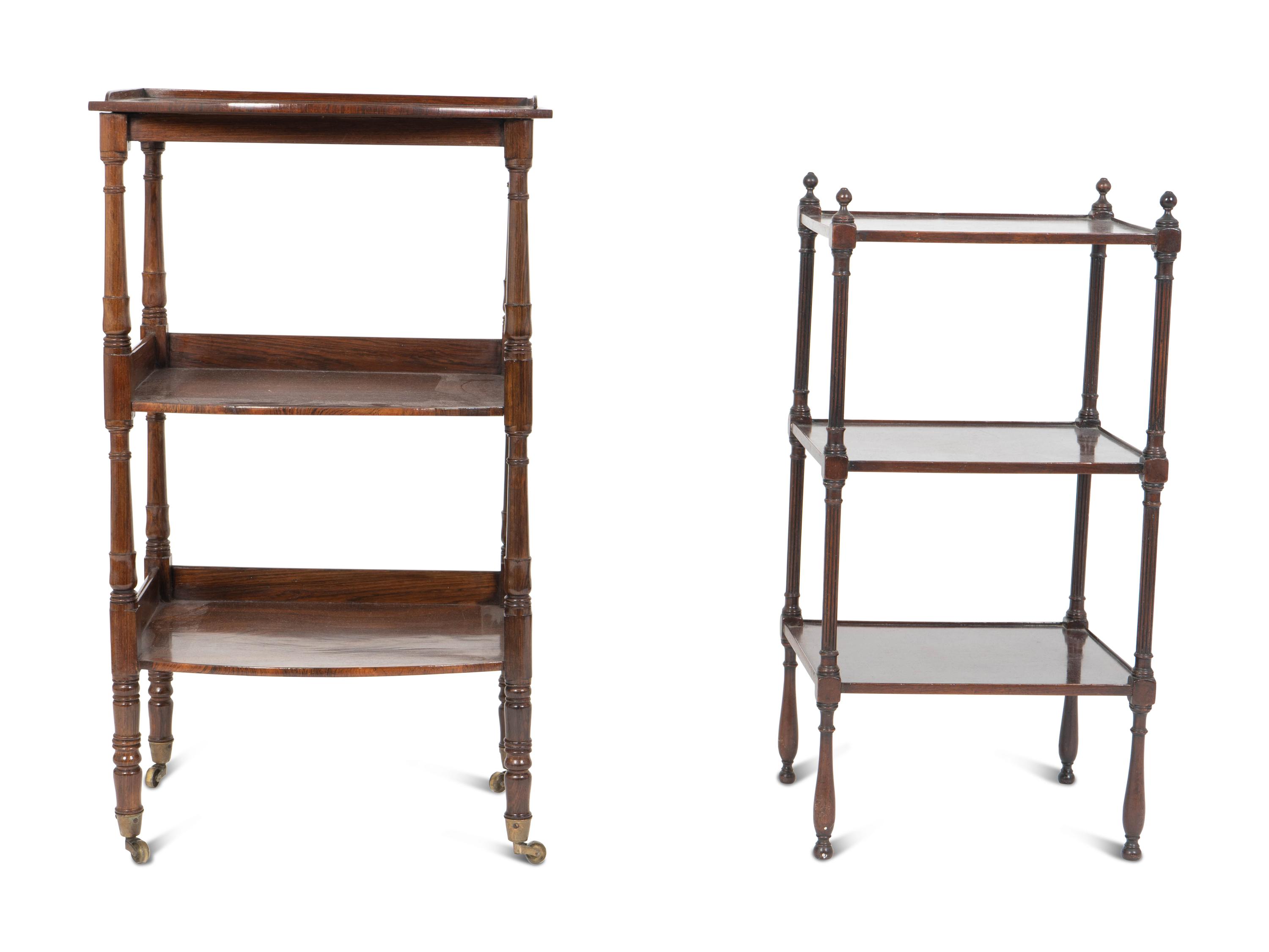 Two Regency Three Tier Etagere Tables — 19TH/20TH CENTURY