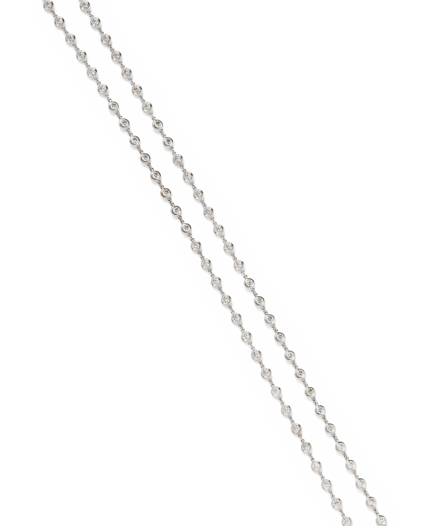 WHITE GOLD AND DIAMOND STATION NECKLACE