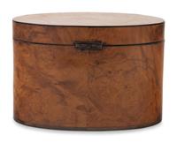 A George III Satinwood Inlaid Burlwood Tea Caddy