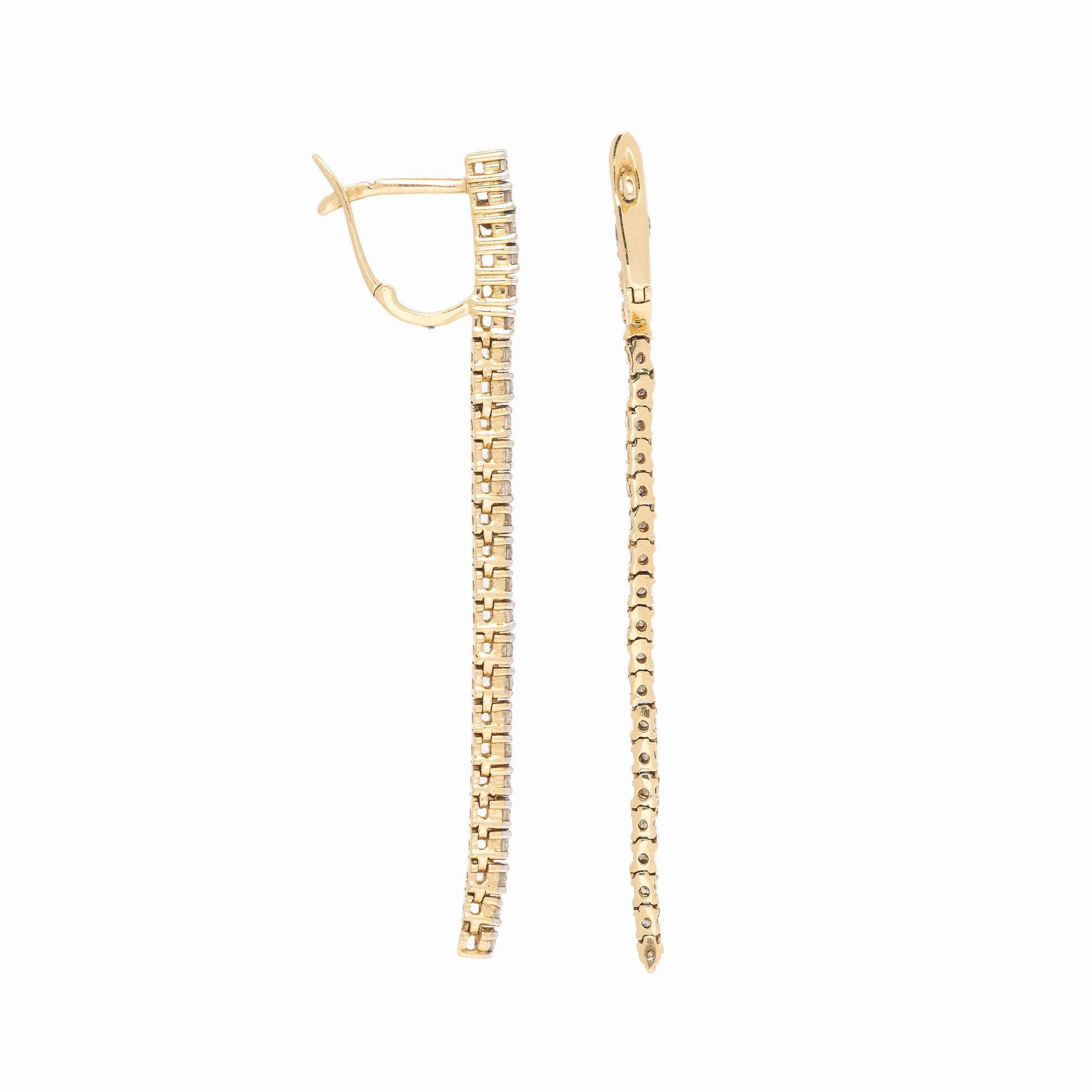 Diamond and Yellow Gold Earrings
