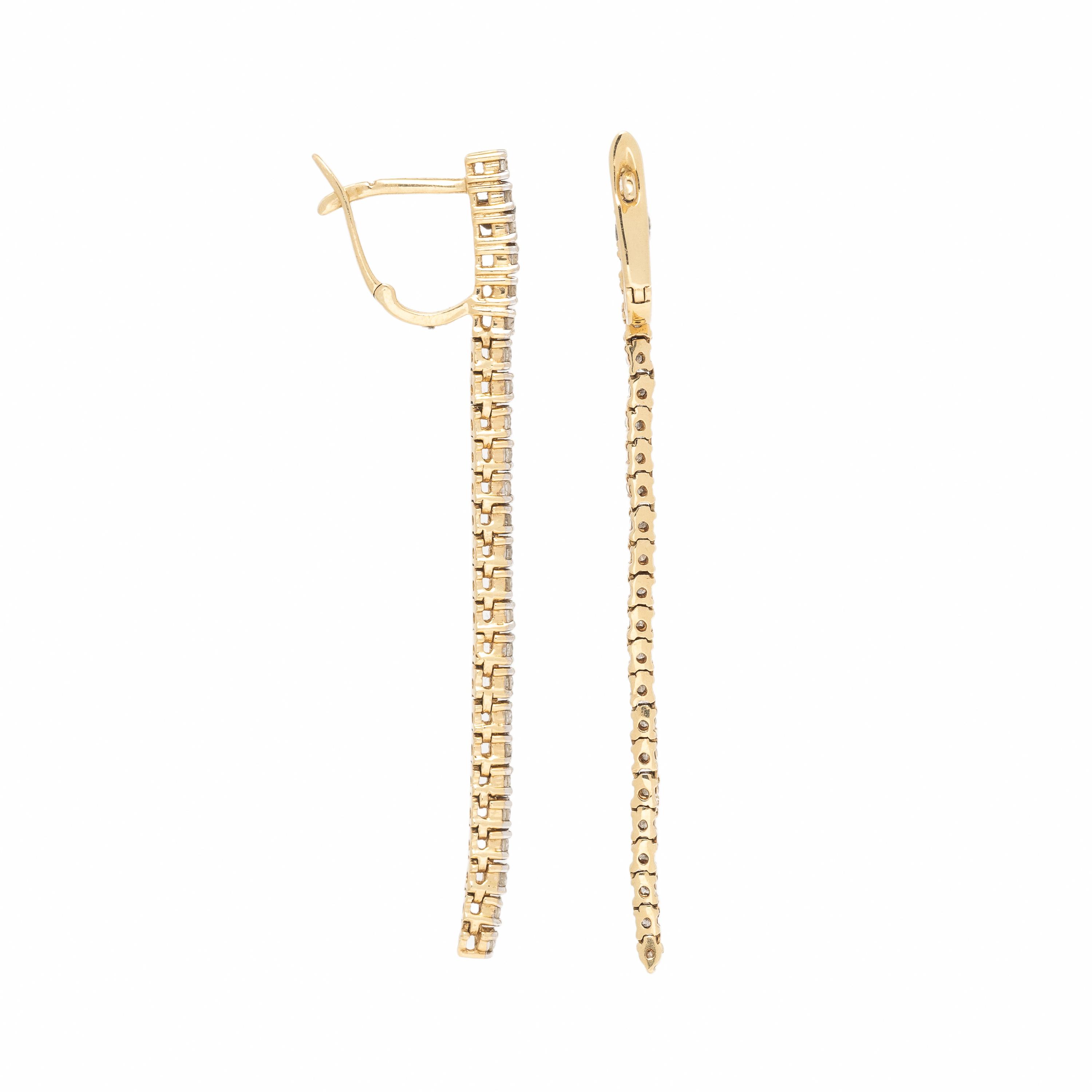 Diamond and Yellow Gold Earrings