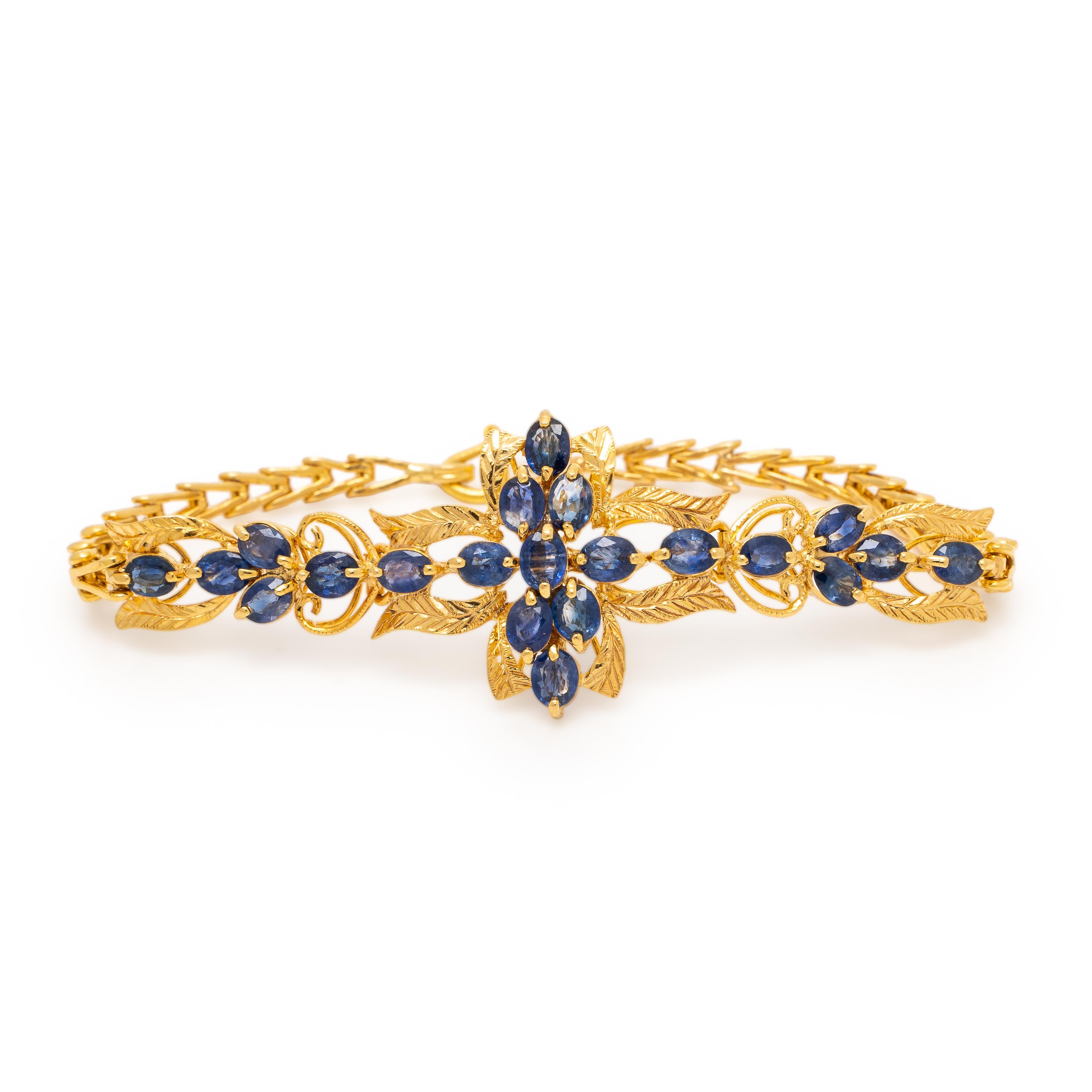 Sapphire and Yellow Gold Bracelet