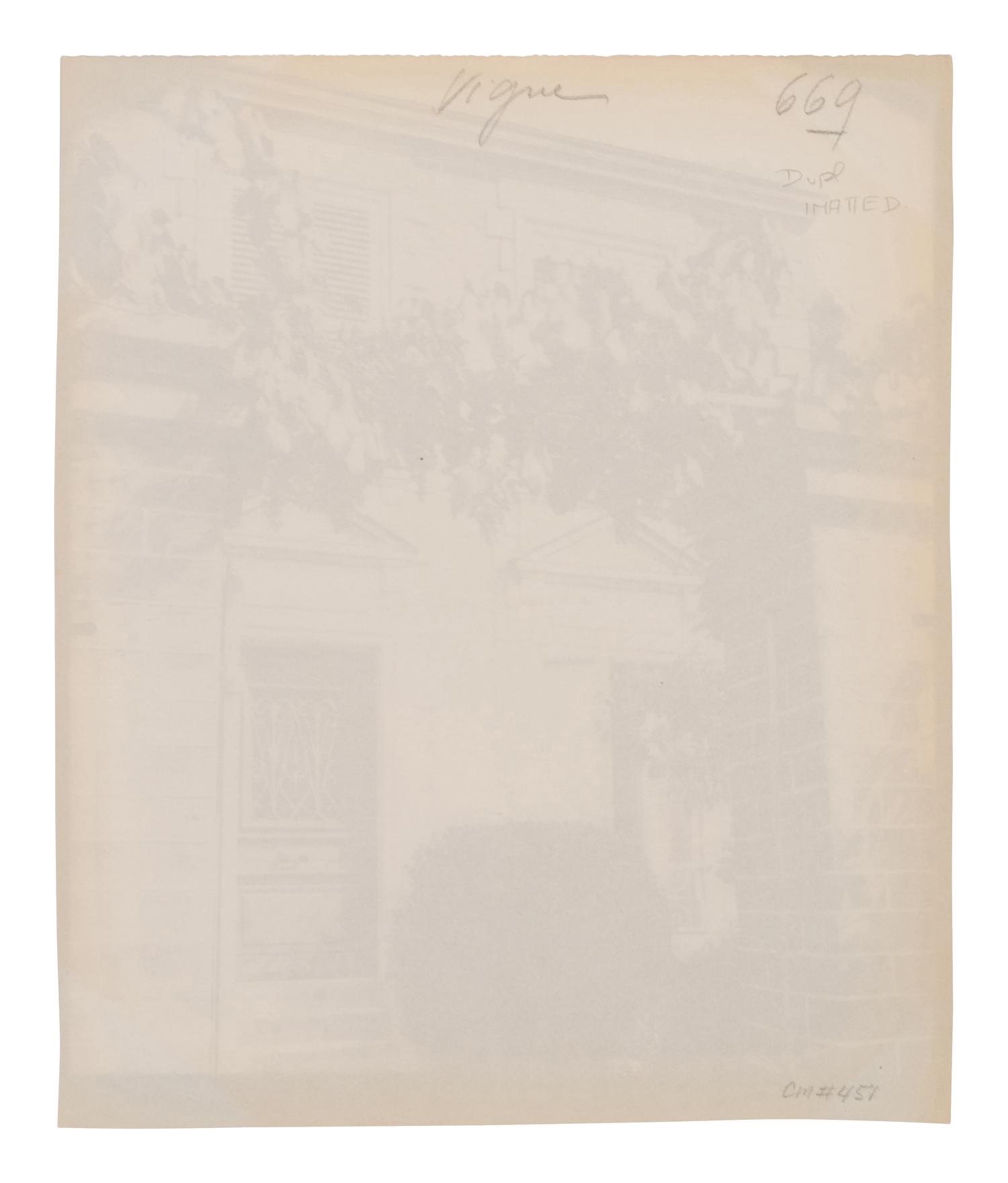 A group of three photographs ( Vigne, 1910 or earlier; Porte, avenue de Paris (Versailles) , 1922; Fontainebleau, cour ovale , 1903)