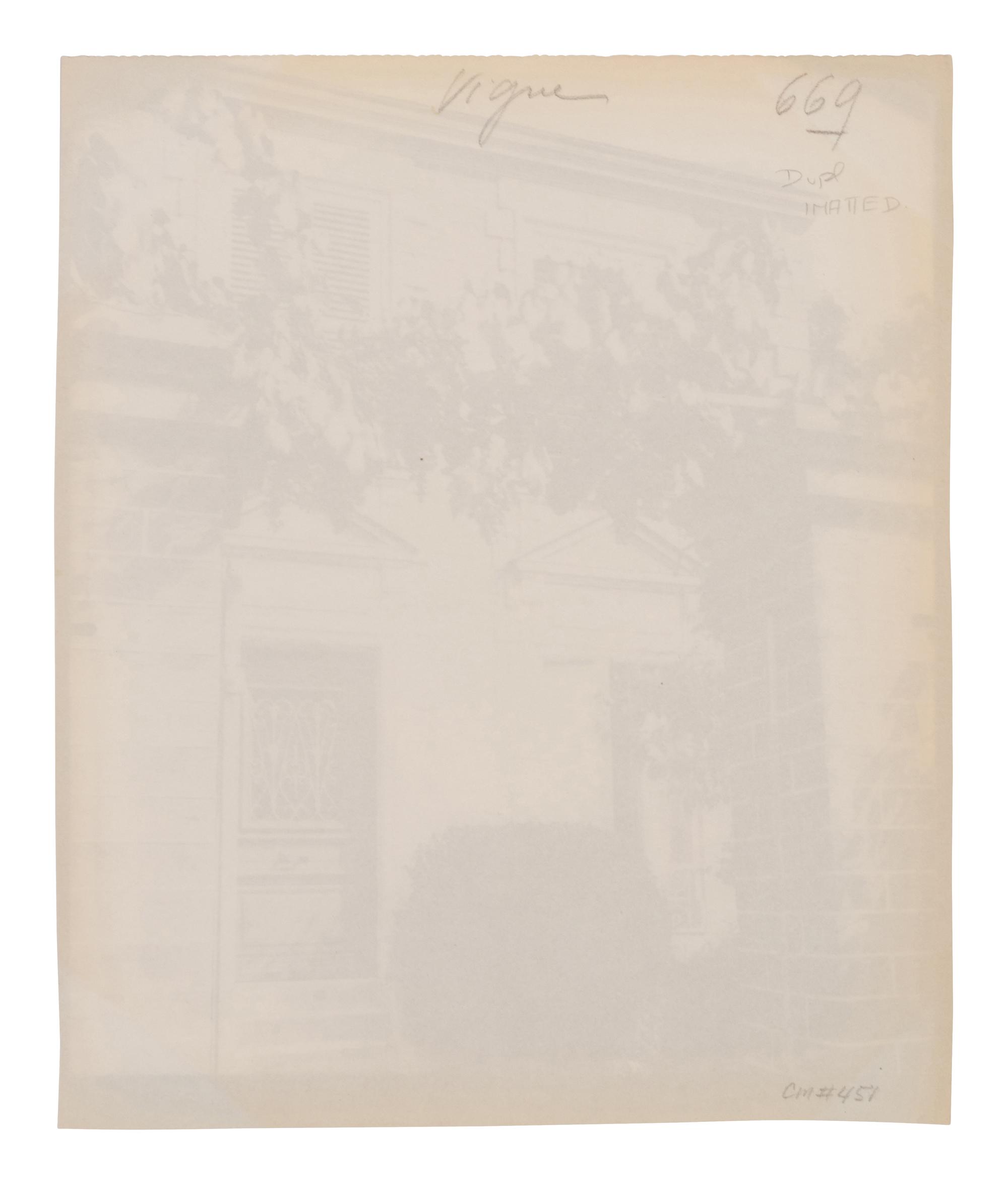 A group of three photographs ( Vigne, 1910 or earlier; Porte, avenue de Paris (Versailles) , 1922; Fontainebleau, cour ovale , 1903)