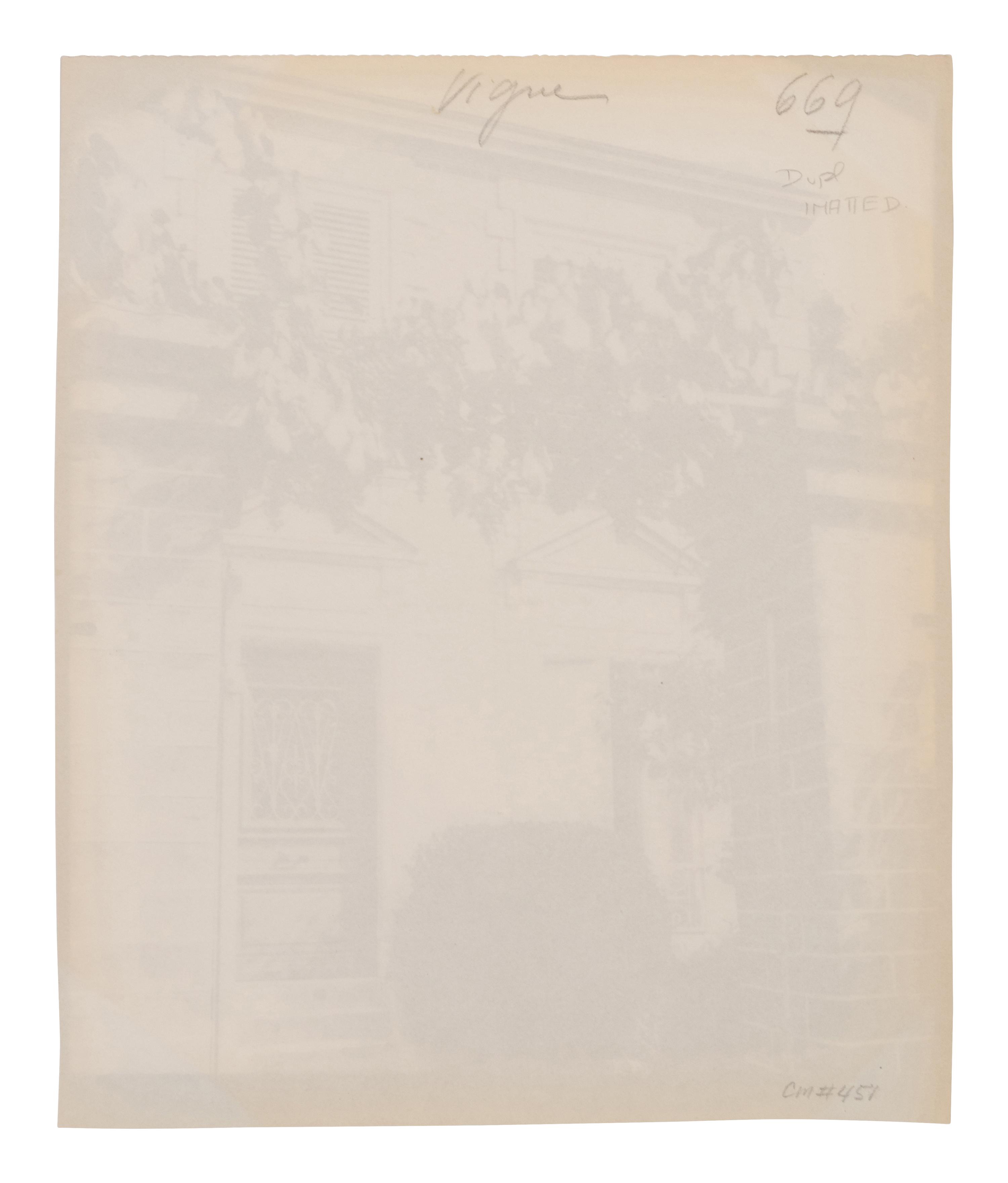 A group of three photographs ( Vigne, 1910 or earlier; Porte, avenue de Paris (Versailles) , 1922; Fontainebleau, cour ovale , 1903)