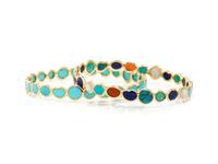 IPPOLITA, YELLOW GOLD AND GEMSTONE BANGLE BRACELETS