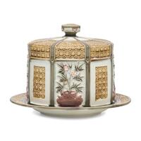 A Wedgwood Majolica Cheese Dome and Underplate