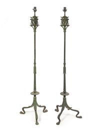 A Pair of Neoclassical Cast Metal Torchères