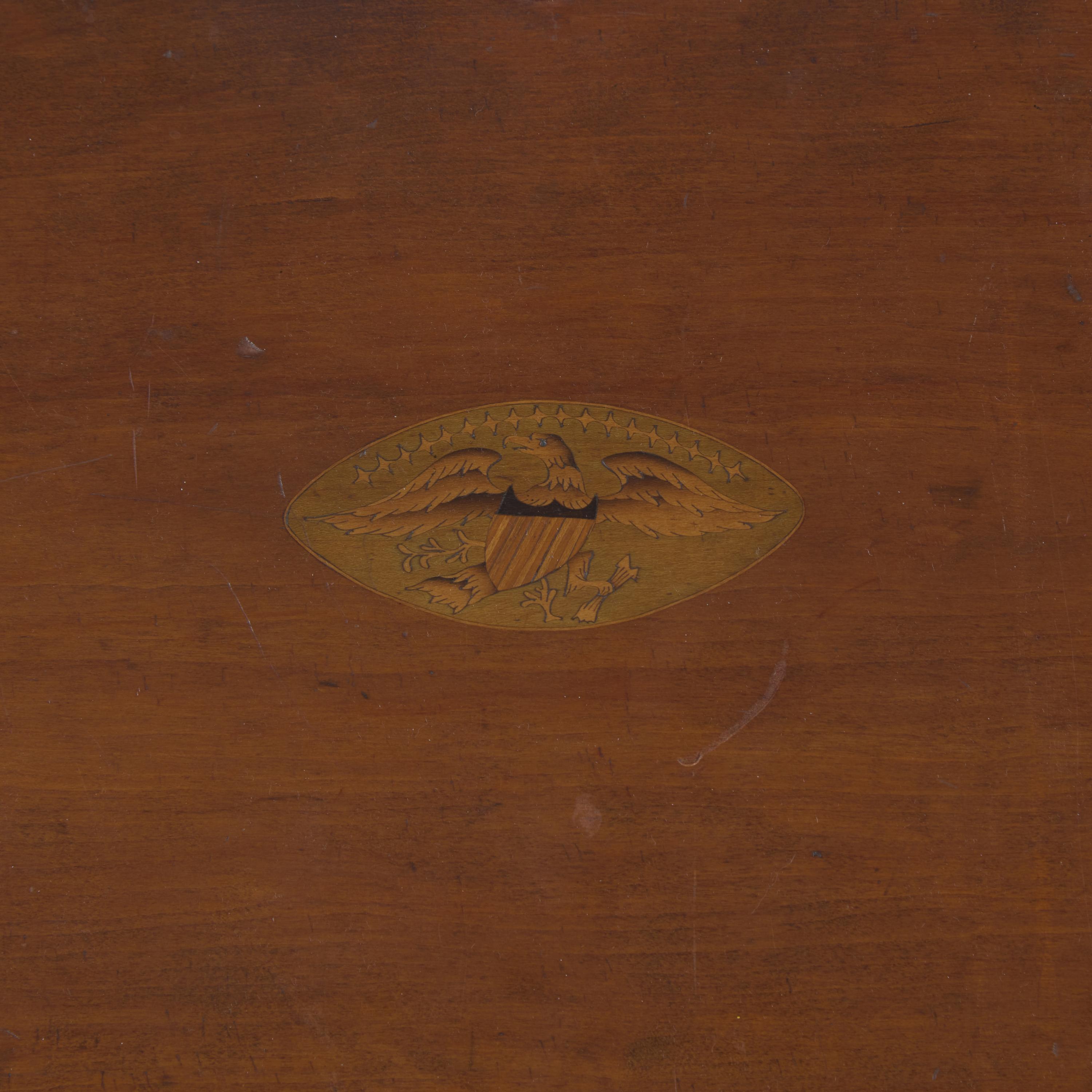 A Federal Eagle Inlaid Cherry and Maple Slant-Front Desk