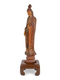 A Chinese Carved and Polychromed Hardwood Figure of Quan Yin — LATE 19TH / EARLY 20TH CENTURY