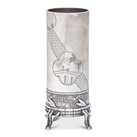 An Aesthetic Movement Japanesque Sterling Silver Bud Vase