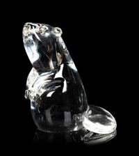 A Group of Six Steuben Molded Glass Animal Figures