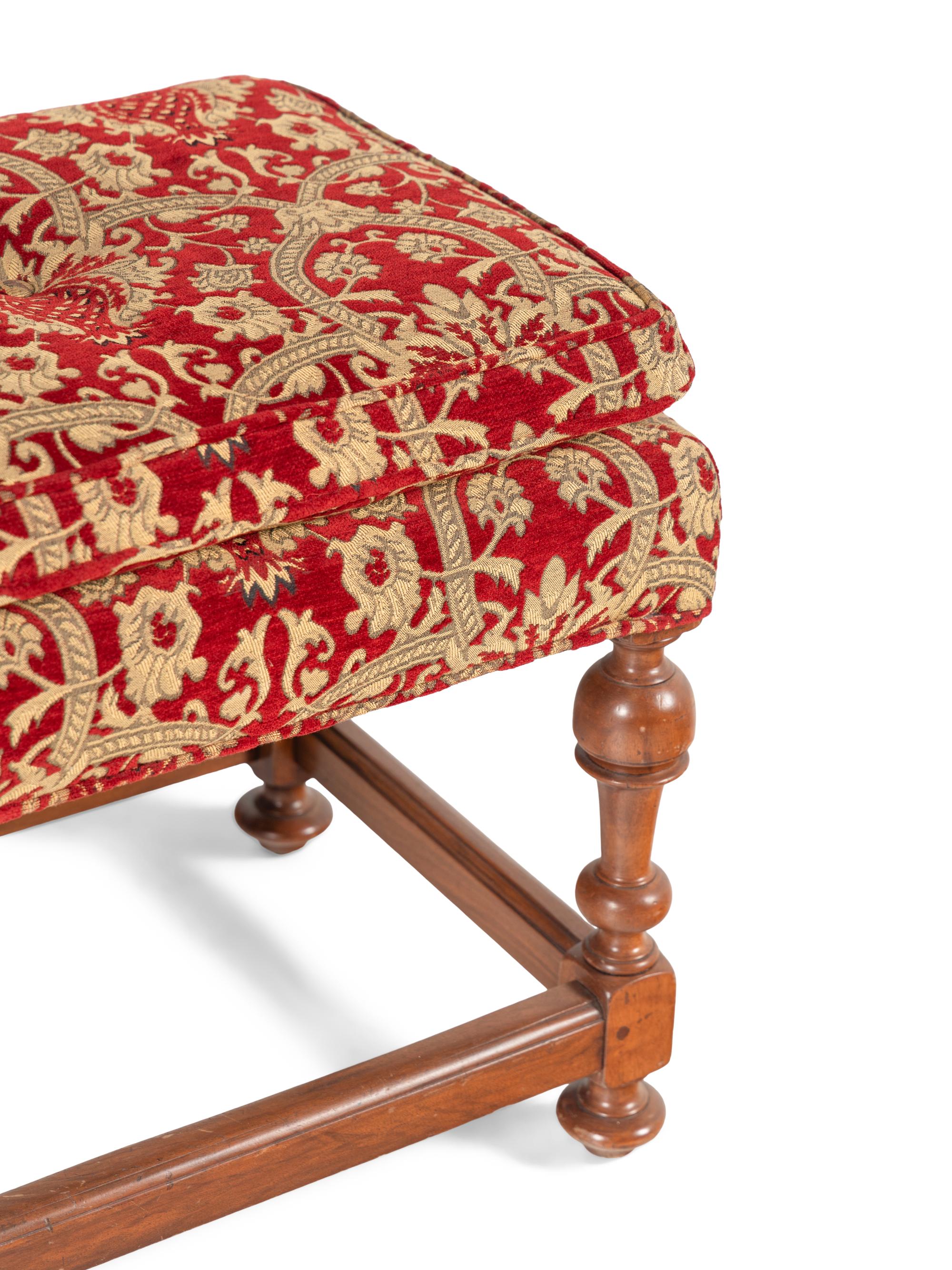 A William and Mary Style Walnut Bench