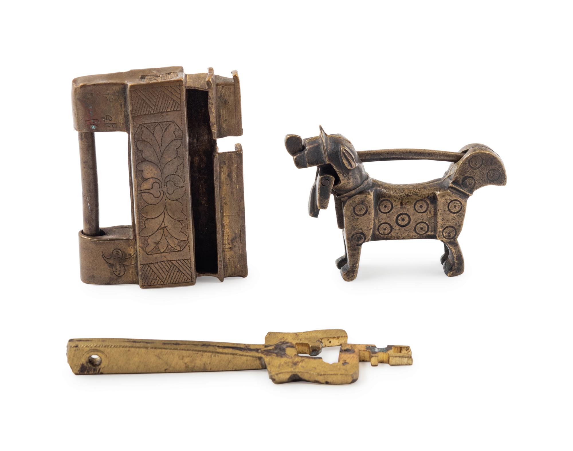 Two Chinese Bronze Locks