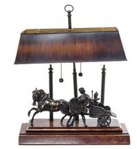A Neoclassical Cast Metal Figural Table Lamp Width 17 inches.