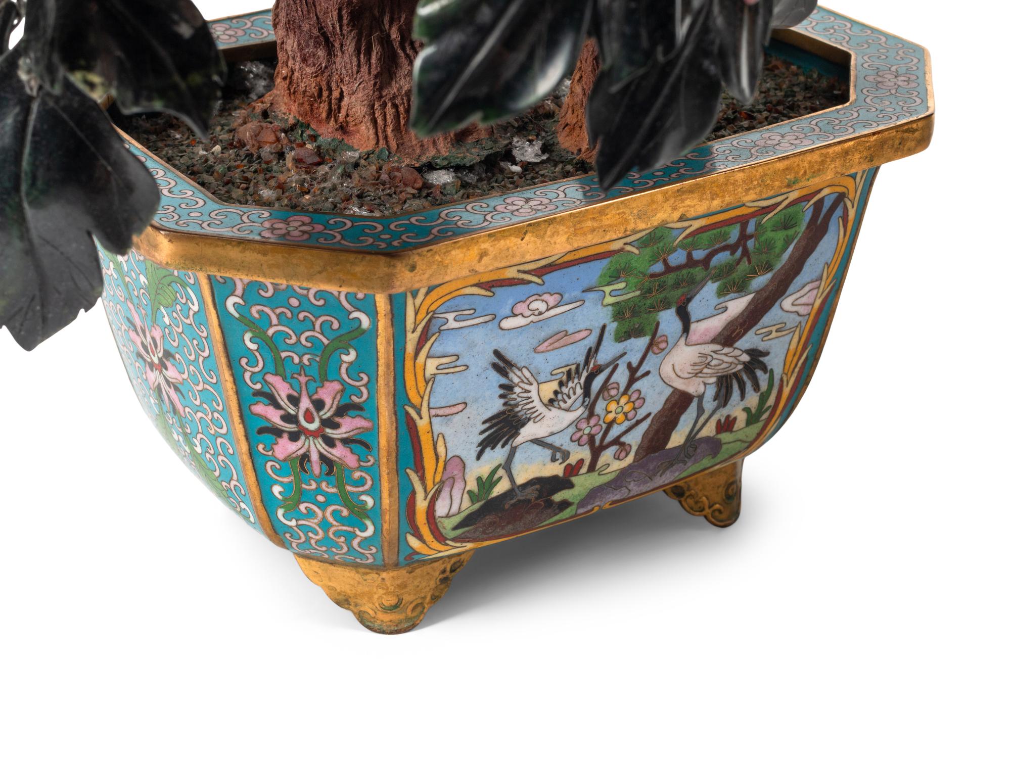 A Pair of Large Chinese Hardstone Models of Flowering Trees