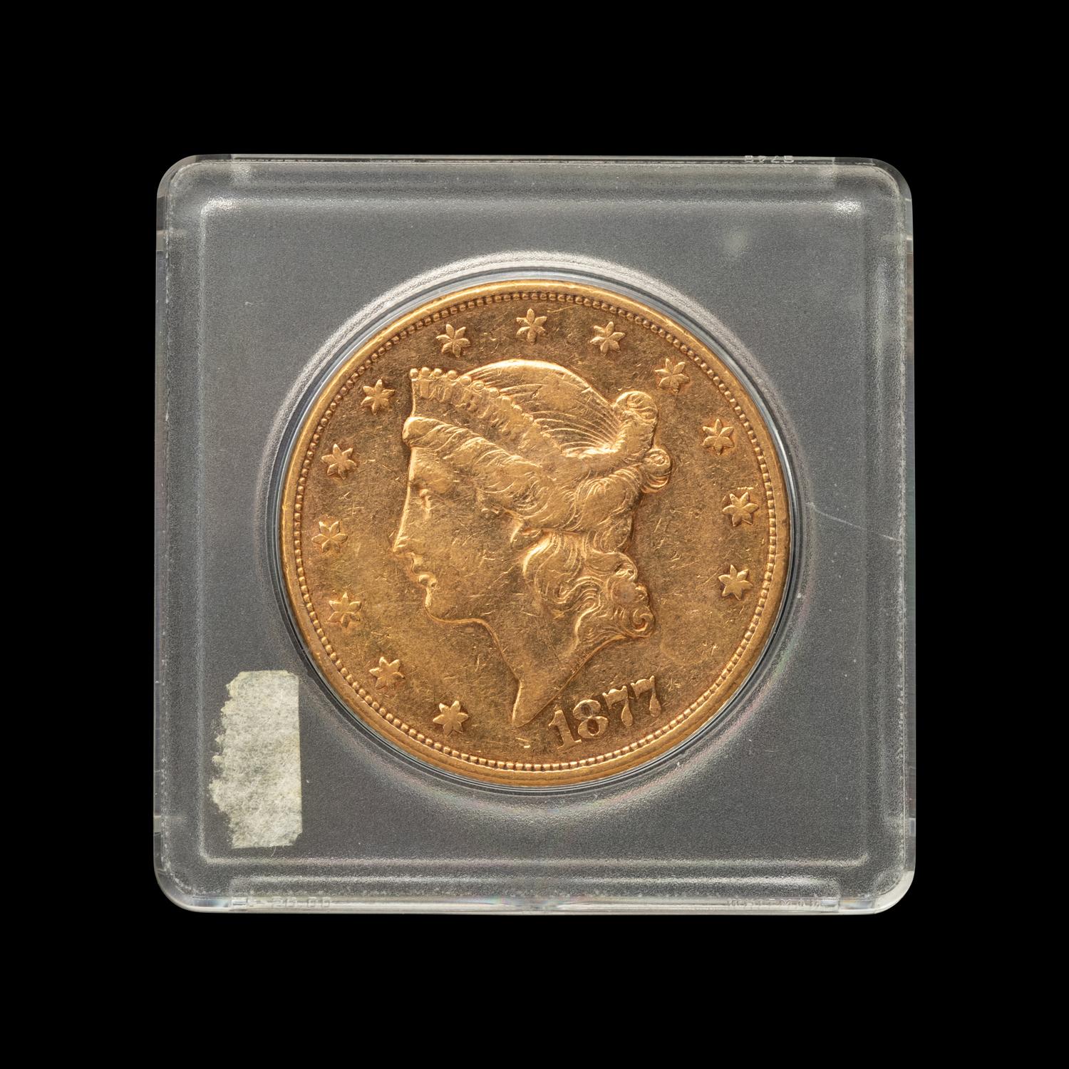 An 1877-S Liberty Head $20 Gold Coin