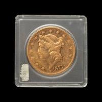An 1877-S Liberty Head $20 Gold Coin