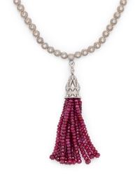 CONVERTIBLE DIAMOND AND RUBY NECKLACE