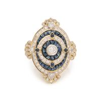 BICOLOR GOLD, SAPPHIRE AND DIAMOND RING