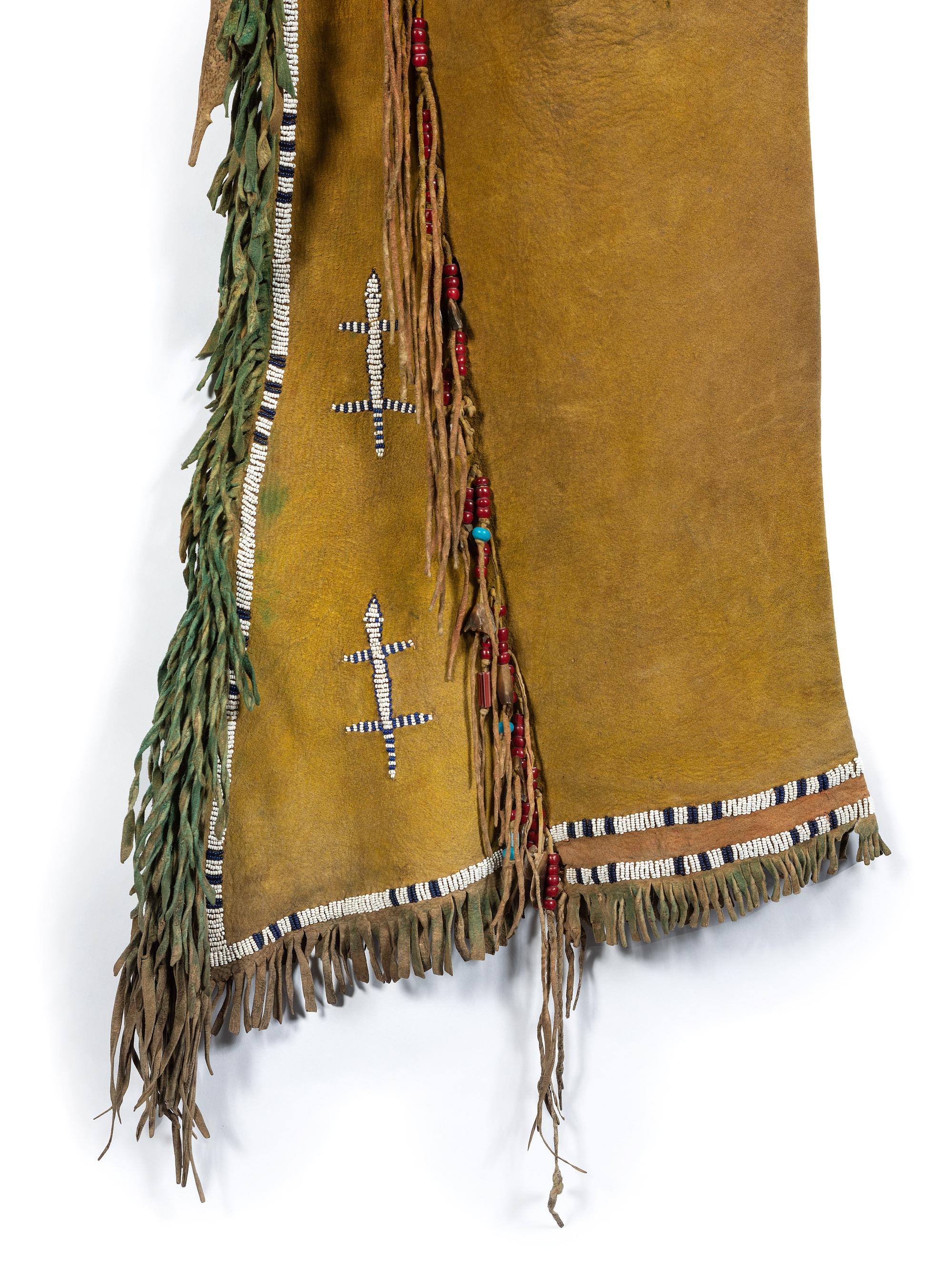 Cheyenne Beaded Hide Leggings, with Lizards