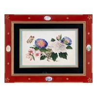 A Set of Twelve Chinese Export Watercolor and Pith Botanical Paintings