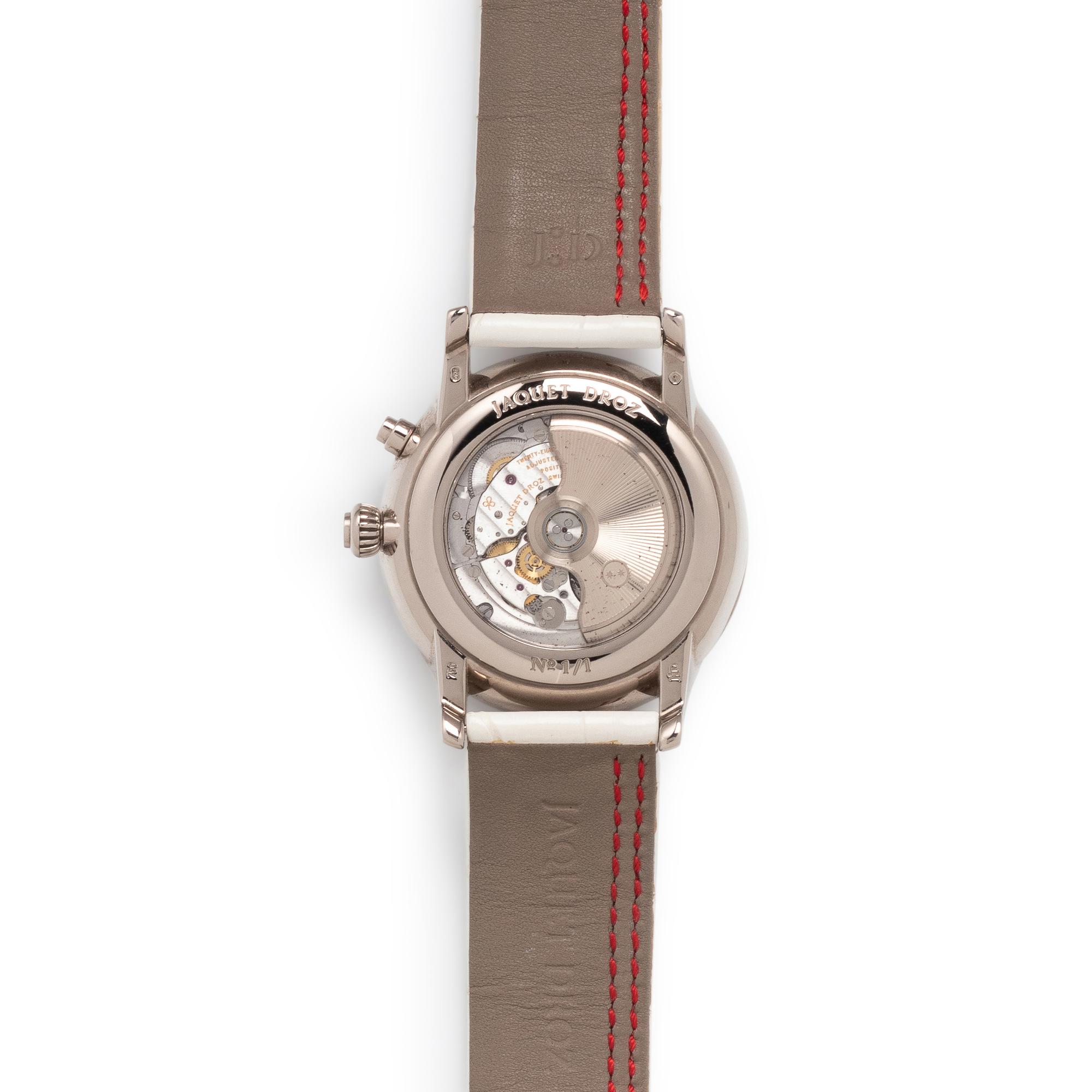 JAQUET DROZ, 18K WHITE GOLD 'LES DOUZE VILLES' WATCH