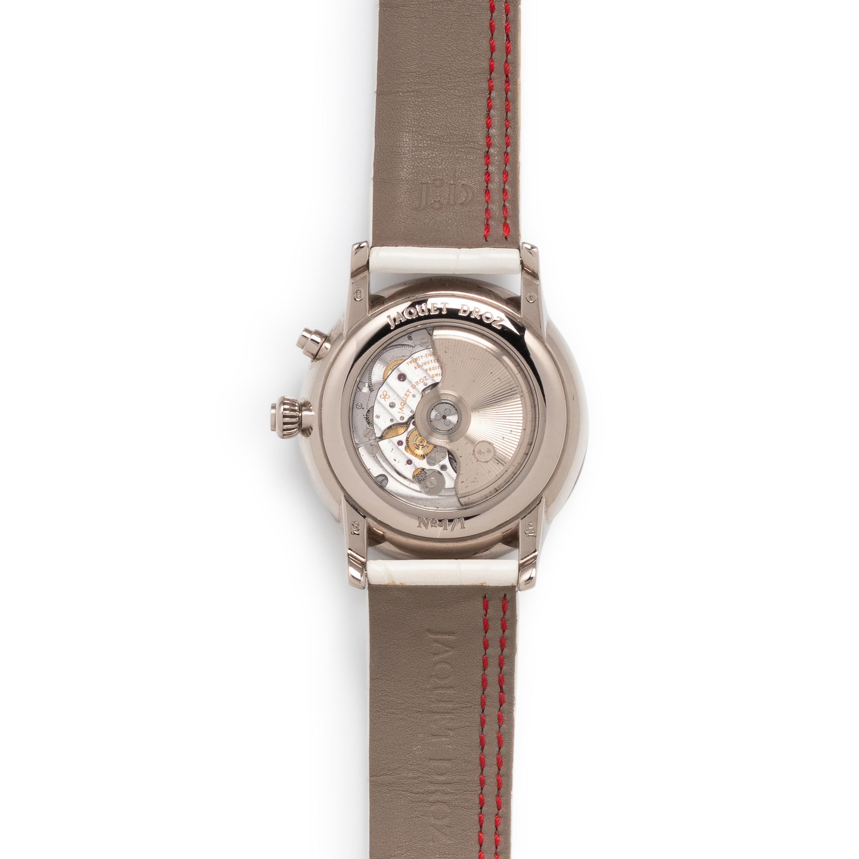 JAQUET DROZ, 18K WHITE GOLD 'LES DOUZE VILLES' WATCH