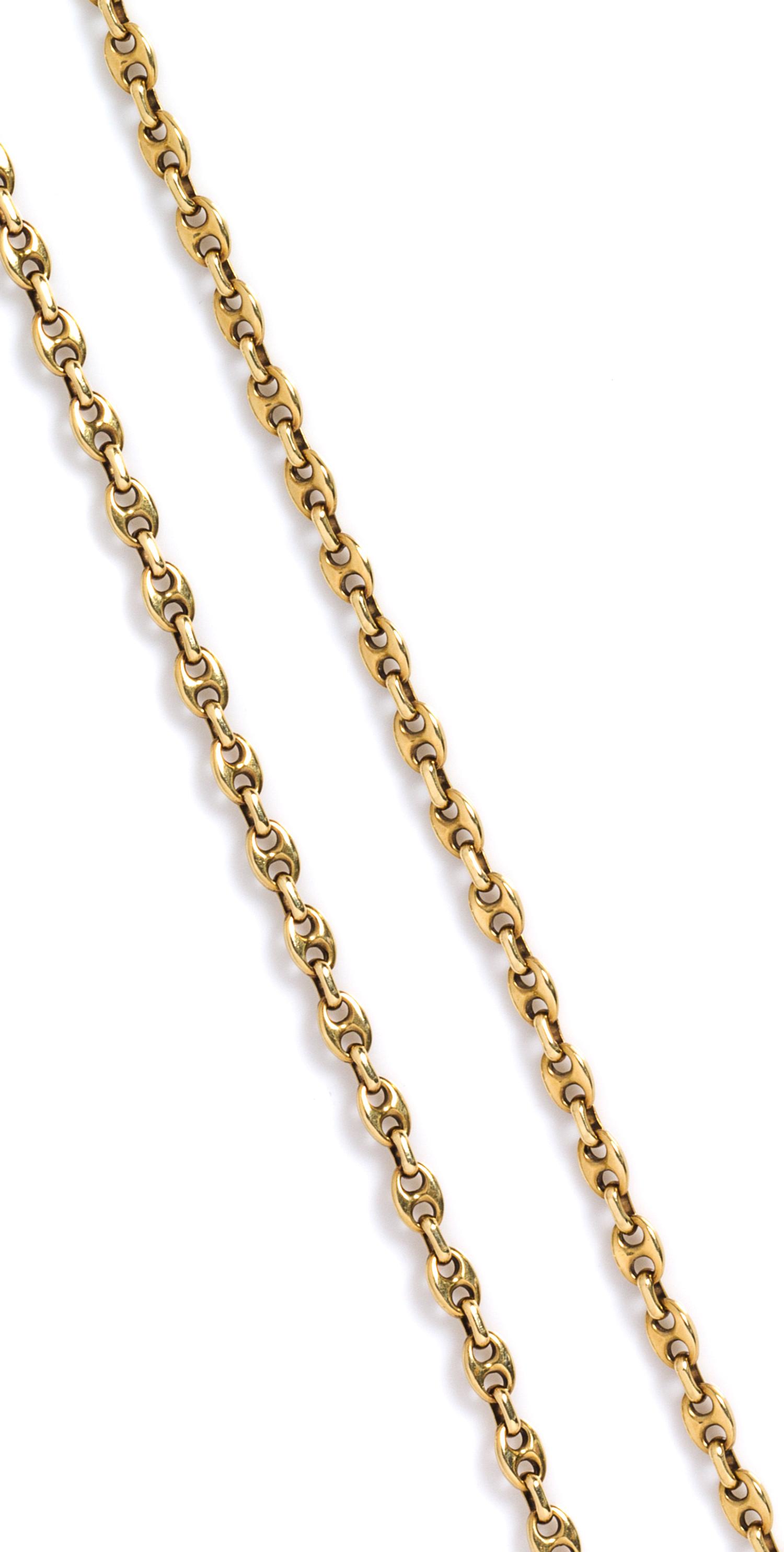 A 14 Karat Yellow Gold Anchor Link Necklace, 18.80 dwts.