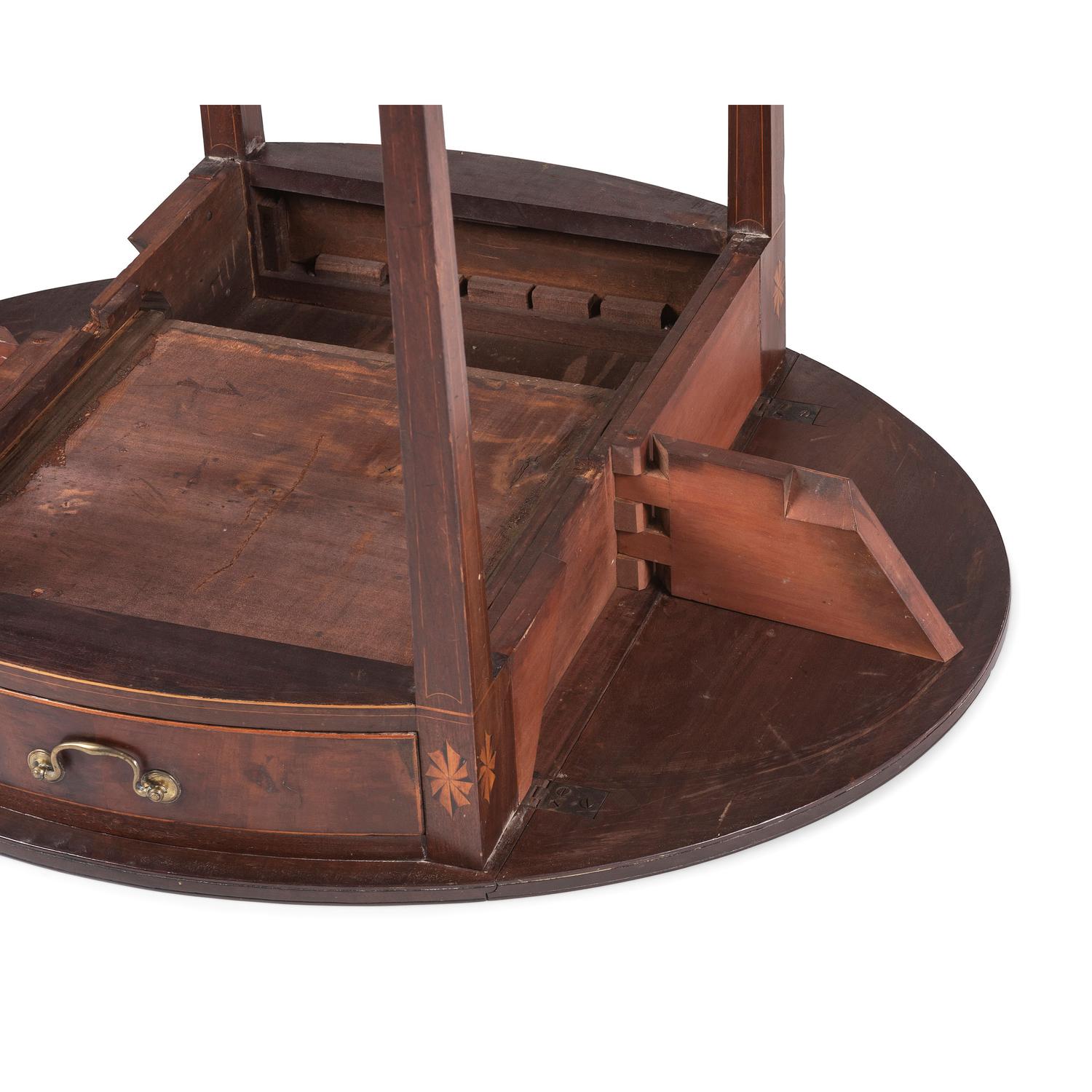 A Federal Inlaid Mahogany One-Drawer Pembroke Table