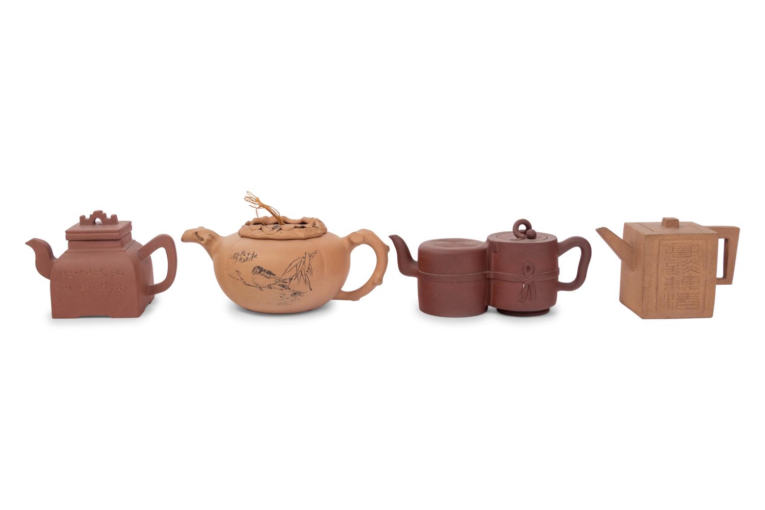 Four Chinese Yixing Zisha Pottery Teapots