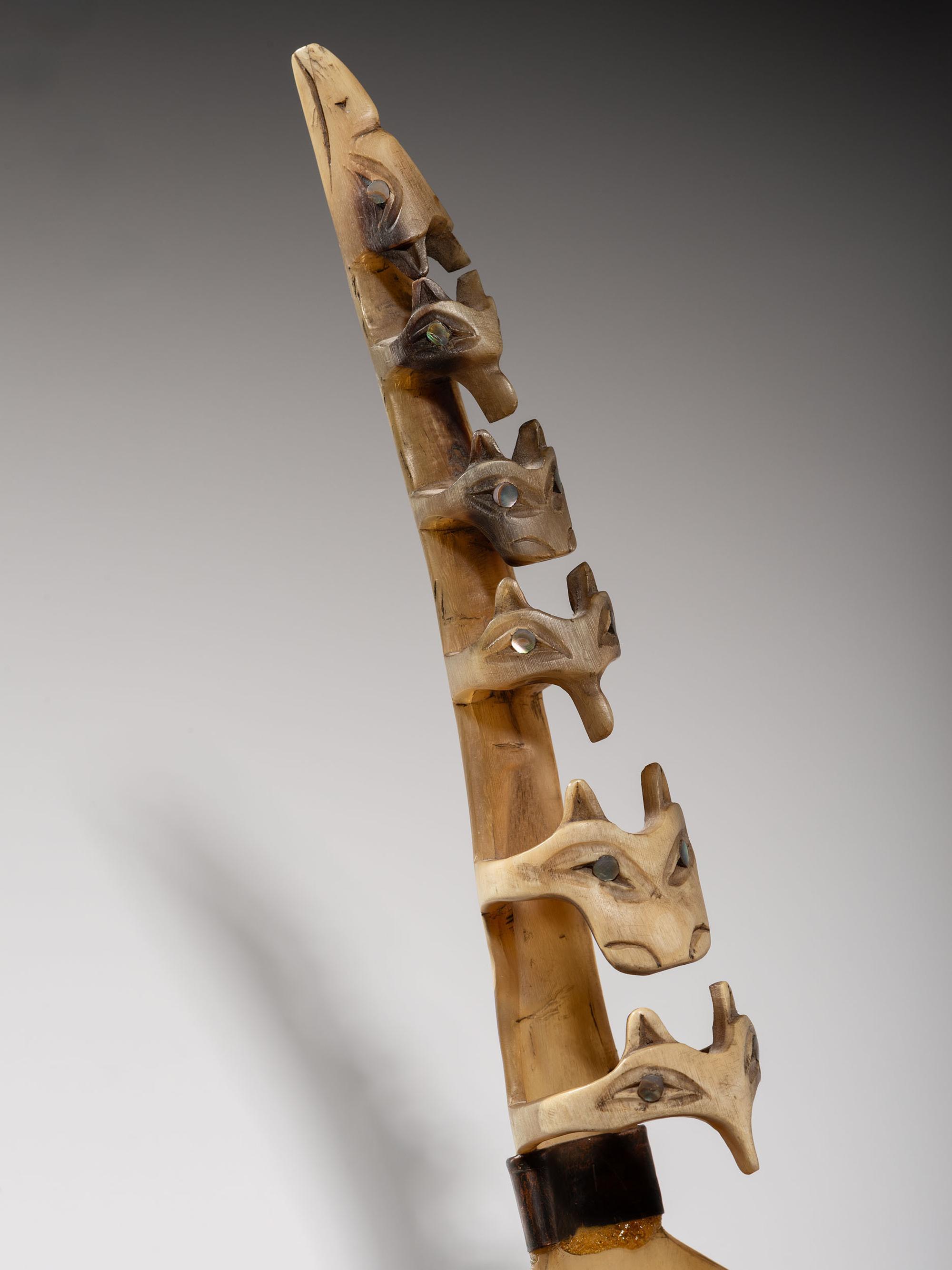 Tlingit Big Horn Sheep Spoon, with Totemic Imagery