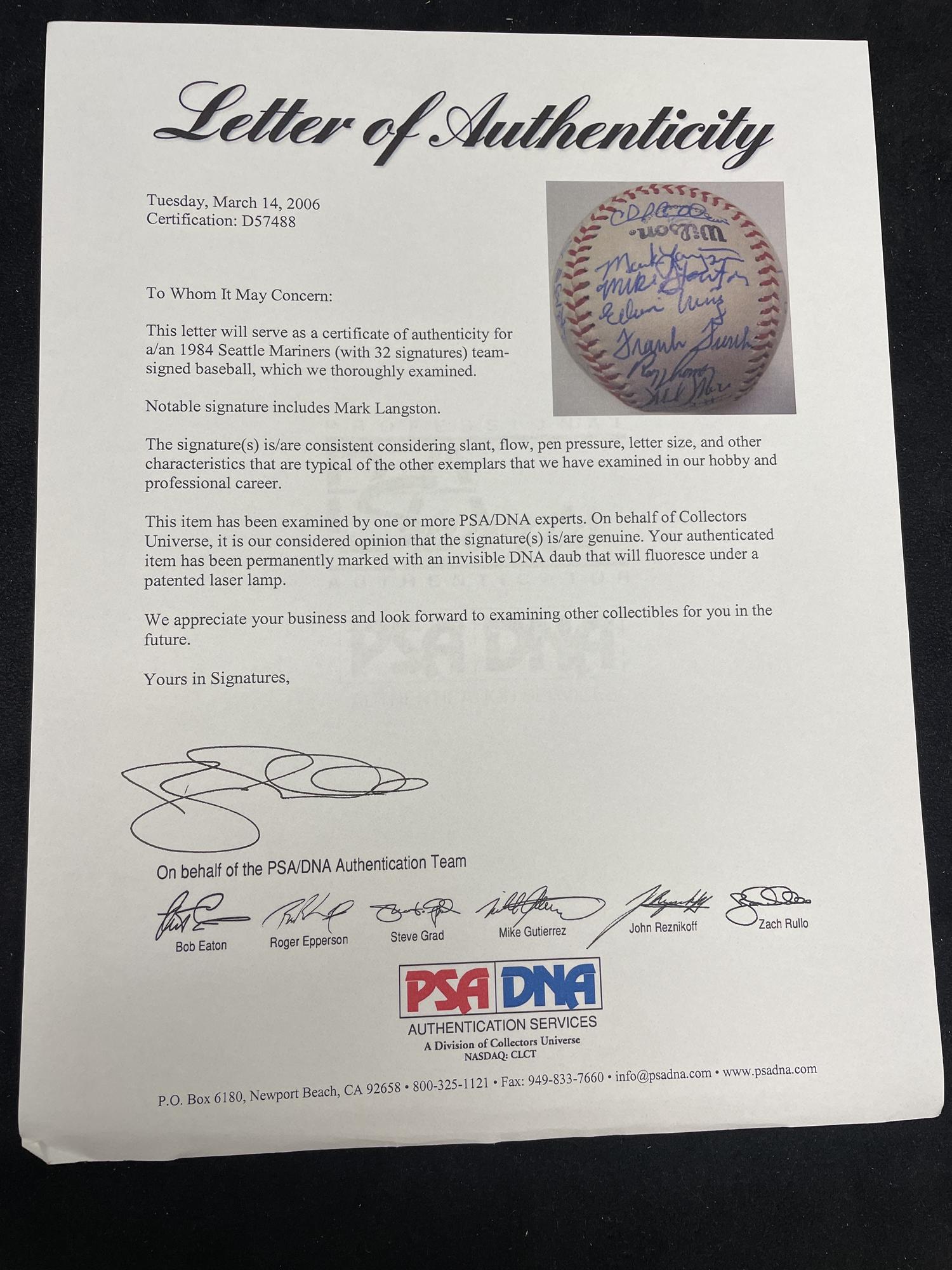 A Group of 1980s-2000s Seattle Mariners Team Signed Autograph Baseballs