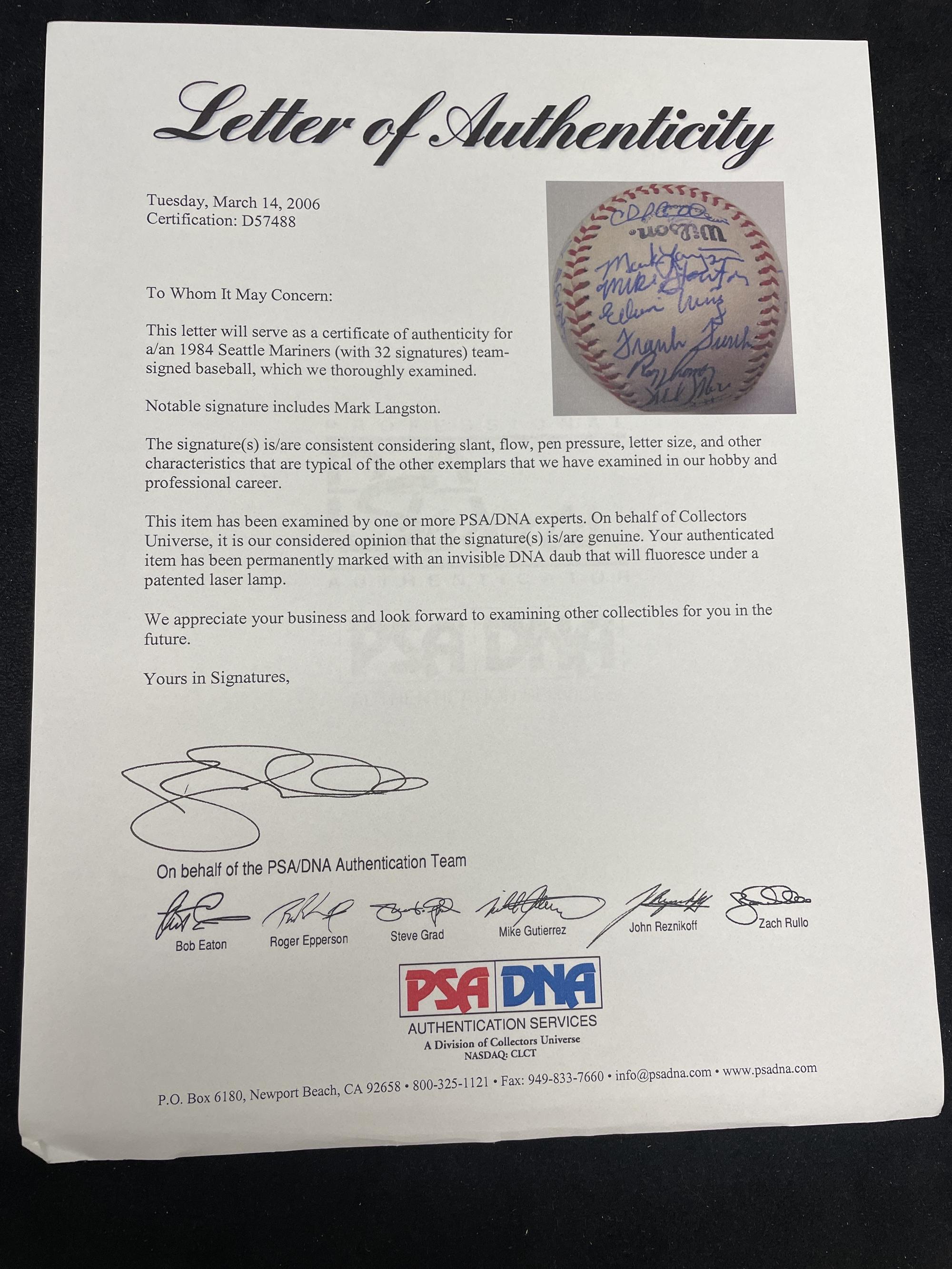 A Group of 1980s-2000s Seattle Mariners Team Signed Autograph Baseballs